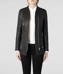 Damen Rewe Leather Jacket Black Allsaints Com Leather Jackets Women Leather Jacket Jackets For Women