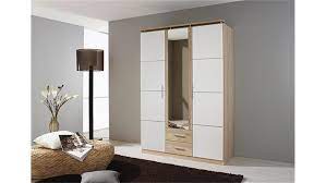 Kommode bobby 4 in weiß und sonoma eiche. Kleiderschrank Micro Weiss Sonoma Eiche Mit Spiegel 136 Cm