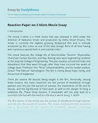 This term paper on film critique: Reaction Paper On 3 Idiots Movie Free Essay Example