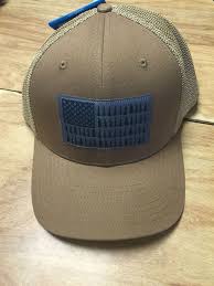 New Columbia Pfg Mesh Hat Cap Flex Fit Tan Delta Tree