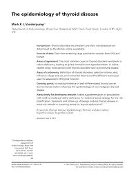 Cancerous thyroid lumps aren't usually painful. Pdf The Epidemiology Of Thyroid Disease