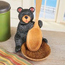 Black Bear Kitchen Spoon Rest Collections Etc Black Bear Bear Decor Black Bear Decor