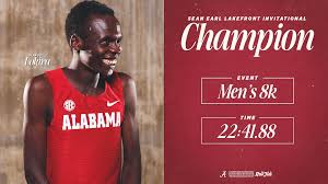 Men's 8k 👑 in his collegiate debut! Dismus Lokira (22:41.88) led the  Crimson Tide sweep of 🥇🥈🥉 to close out action at the Sean Earl Lakefront  Invitational! #RollTide