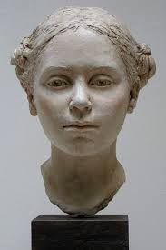 Ceramic Female Bust Sculpture, Studio Pottery Figures by Hilda Bourgeois  Daly Chicago Artist