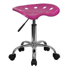 Carolina chair farmhouse tractor seat stool with backrest, red. Tractor Seat Stool Adjustable Office Furniture Garage Work Chair Wheels Pink Chrome Stool Flash Furniture Tractor Seat Stool