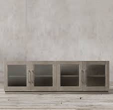 Rh members enjoy 25% savings and complimentary design services. Rh S Grand Framed Glass 4 Door Media Console Crafted Of Oak Our Grand Framed Collection From Designer Luay A Glass Cabinet Doors Glass Cabinet Vertical Frames