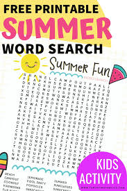 Kids can find 18 words all about animals found in a pet store in this puzzle. Summer Word Search Free Printable Activity Fun Loving Families