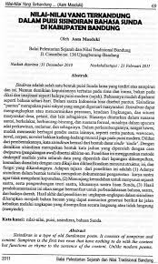 Check spelling or type a new query. Pdf Nilai Nilai Yang Terkandung Dalam Puisi Sisindiran Bahasa Sunda Di Kabupaten Bandung