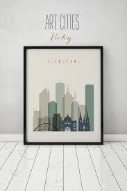 Melbourne Art Print Poster Melbourne Skyline Travel Decor Wall Art Gift Australia City Print Home Decor Artprintsvicky Art Prints Poster Wall Art Etsy Wall Art
