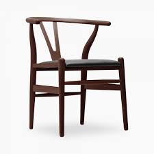 From cutting, plaining, sanding, and. Walnut Wishbone Chair Black Faux Leather Upholstered Seat Cult Uk