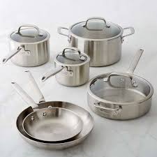 Williams Sonoma Signature Thermo Clad Stainless Steel 10 Piece Cookware Set Bonus 3 Qt Sauteuse Cookware Set Kitchen Sale Williams Sonoma