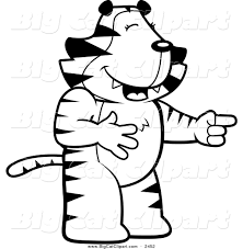 Big Cat Cartoon Vector Clipart Of A Black And White Lineart Tiger Laughing And Pointing By Cory Thoman 2452 Share the best gifs now >>>. big cat cartoon vector clipart of a