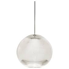 Small Orb Pendant Light Hand Blown Clear Glass With Bubbles Made To Order For Sale At 1stdibs
