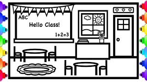 School Classroom Coloring And Drawing For Kids School Coloring Page Printable Coloring Pages School Coloring Pages Printable Coloring Book
