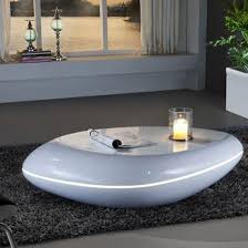 Waylon Coffee Table In White High Gloss With Led Light Coffee Table Coffee Tables Uk Futuristic Furniture