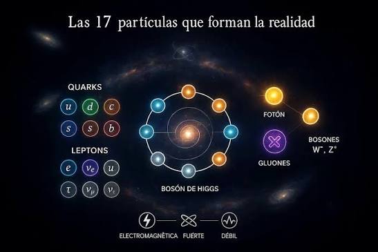 Todo lo que existe en el universo, cada estrella, cada planeta y cada ser  vivo, está construido a partir de un puñado de piezas fundamentales. La  física ha logrado identificar diecisiete de