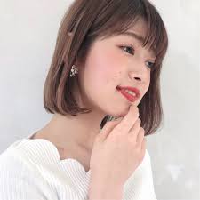 丸顔さん似合わせ 旬の切りっぱなしボブでおしゃれ度を上げよ hair ボブ ボブ カール ハーフアップ ヘアアレンジ