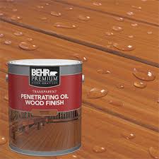 Behr's deck products have pretty much cornered the homeowner market, it seems. Behr Premium Transparent Penetrating Oil Wood Finish Redwood No 4002 3 79l The Home Depot Canada