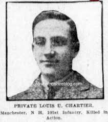 New Hampshire WWI Military: Private Louis U. Chartier of Manchester NH  (1897-1918)