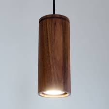 Wood Cylinder Pendant Light Shown In Walnut Modern Pendant Etsy Wooden Pendant Lighting Wood Pendant Light Cylinder Pendant Light