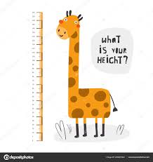 Kid Height Measurement Centimeter Chart With Giraffe For