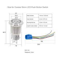 This symbol represents a push button switch in open position or also known as push to make switch. Amazon Com 12v Push Button Latching Switch On Off Waterproof Switches Ip67 Buttons Blue Led Pushbutton Locking Button Switches 19mm 5a 12 Volt With Socket Plug Wire Pbsll 03 Blue Latching Self Lock Industrial Scientific