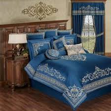 Egyptian cotton down alternative royal blue comforter set blue. Luxury Bedding Comforter Sets Touch Of Class