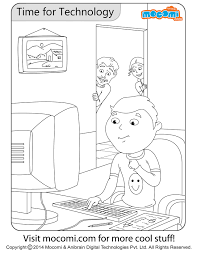 Time For Technology Colouring Page Colouring Pages For Kids Mocomi Coloring Pages Coloring Pages For Kids Free Online Coloring