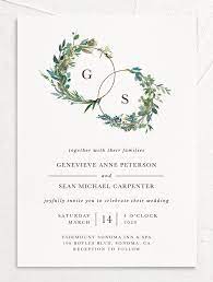 Leafy Hoops Modern Wedding Invitation With Greenery Engagement Invitation Cards Engagement Invitations Modern Wedding Invitations