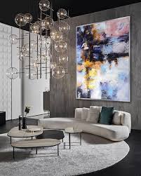 Colorful Abstract Vertical Wall Art Modern Painting Super Etsy Living Room Furniture Inspiration Cozy Living Room Furniture Contemporary Living Room Art