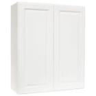 Hampton Bay Hampton Satin White Raised Panel Stock Assembled Wall Kitchen Cabinet (30 in. x 30 in. x 12 in.) 