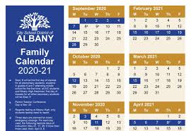 ^2 instructional days shall be converted to a non‐ student day for school. 2020 21 School Calendar Approved City School District Of Albany