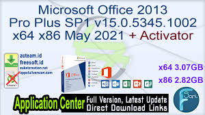 One of the most prevalent computer programs in the united states, microsoft office provides powerful tools for businesses and consumers. Microsoft Office 2013 Pro Plus Sp1 V15 0 5345 1002 X64 X86 May 2021 Activator Zcteam Id Free Download