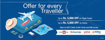 Enjoy up to rs.3,500 instant cashback on domestic / international flights & hotels booked on cleartrip with hdfc bank credit card on any day of the week. Hdfc Bank Travel