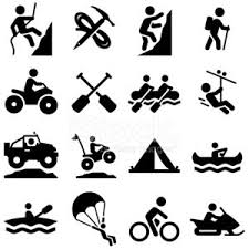 Adventure Sports Icons Black Series Clipart Image