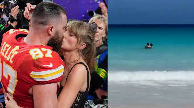Travis Kelce reacts to radom guy trying to touch Taylor Swift in after party
