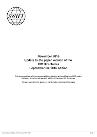 Swift codes for all branches of banca nuova spa (banca popolare di vicenza group). Pdf November 2016 Update To The Paper Version Of The Bic Directories Starkite Rim Academia Edu