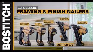 On the surface, brad nailers and finish nailers (often referred to as finishing nailers) are very similar. Bostitch 20v Max Cordless Framing And Finishing Nailers Youtube