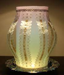 pc 57 蕾絲緞帶小桌燈 parchment craft lamp table lamp