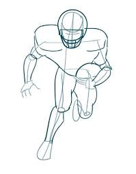 How To Draw A Football Player Step 3 Thicken Up The Form Football Drawing Football Player Drawing Football Doodle