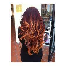 Ombre Hair Extensions Dipdye Off Black Faded To Red Blonde Copper 245 Liked On Polyvore Hair Styles Auburn Ombre Hair Red Ombre Hair