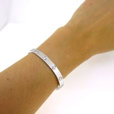 Cartier Love 10 Diamonds White Gold Bangle Bracelet In 2020 White Gold Bangle Bracelets White Gold Bangle Diamond Bracelet Design