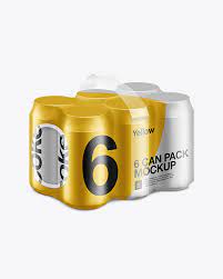 Download Aluminum Can 6 Pack Mockup In Packaging Mockups On Yellow Images Object Mockups