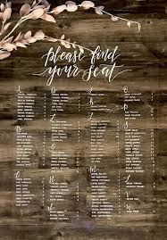 Acrylic Wedding Seating Chart Clear Alphabetical Wedding
