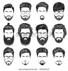 A Set Of Mens Hairstyles Beards And Mustaches Gentlmen Haircuts And Shaves Digital Hand Mens Hairstyles With Beard Mens Facial Hair Styles Beard No Mustache