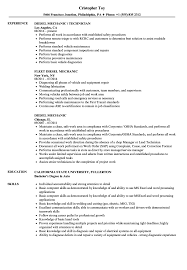 Diesel Mechanic Resume Samples Velvet Jobs