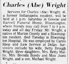 Charles Wright obituary 1980