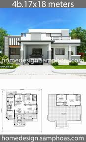4 Level House Plans Elegant House Plans 17x18m With 4 Bedrooms In 2020 Modern Bungalow House Model House Plan House Plan Gallery