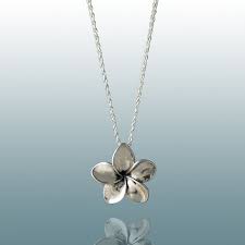 Hawaiian plumeria flower necklace with chain : Plumeria Flower Pendant In Sterling Silver Simple And Casual Etsy Silver Jewelry Design Romantic Jewellery Beautiful Necklaces