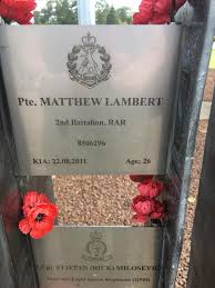 In memory of 2RAR sniper Matthew Lambert, 26, who lost his life